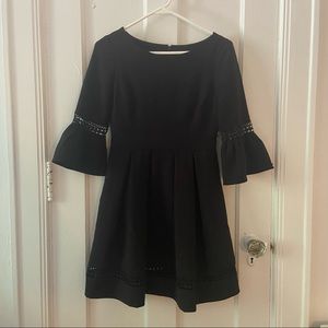 Eliza J Bell Sleeve Fit and Flare Dress, Size 2P, 3/4 Sleeves, Crochet Details